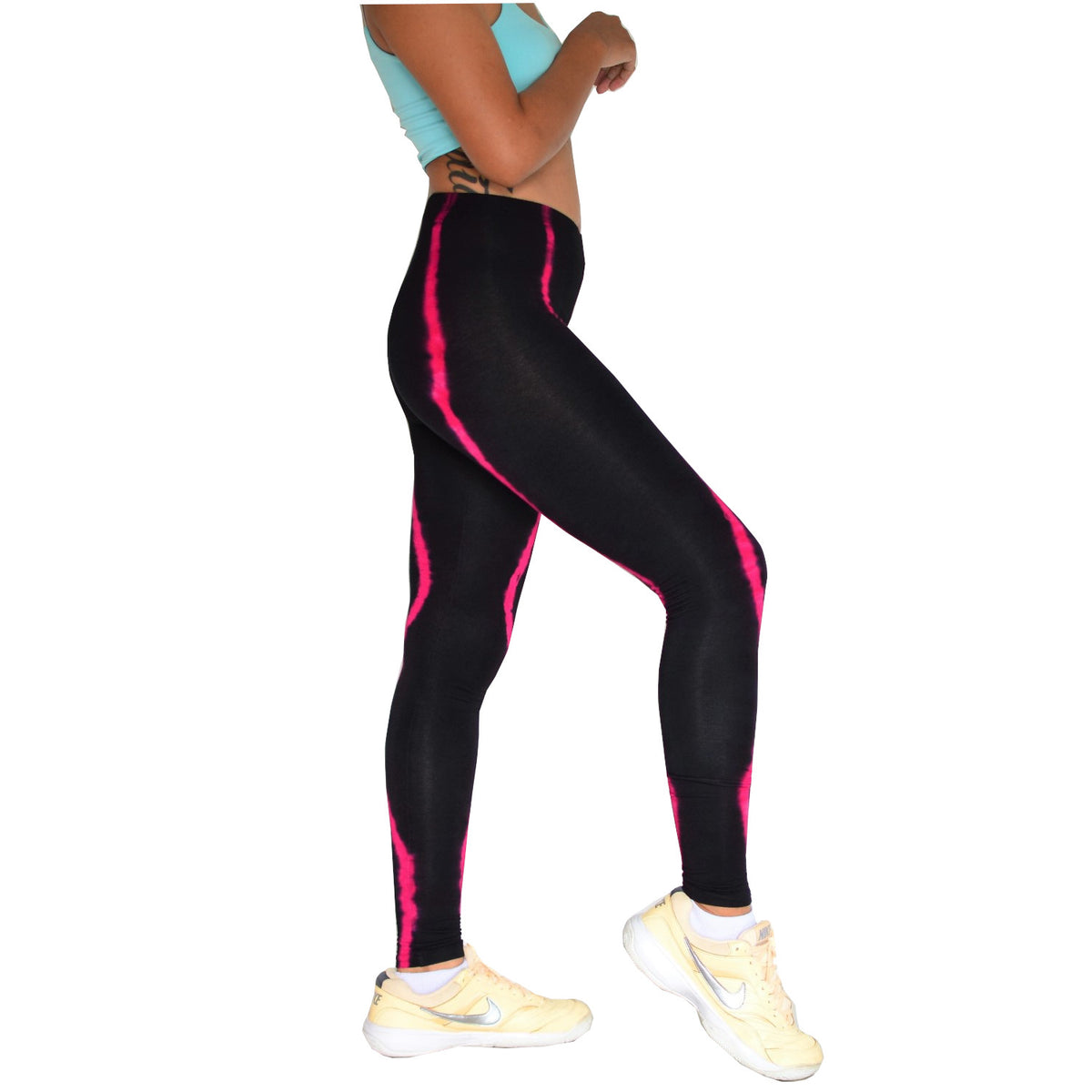 Tie Dye Leggings Yoga Pants Women Men soft and stretchy Black Pink –  Sakoonee