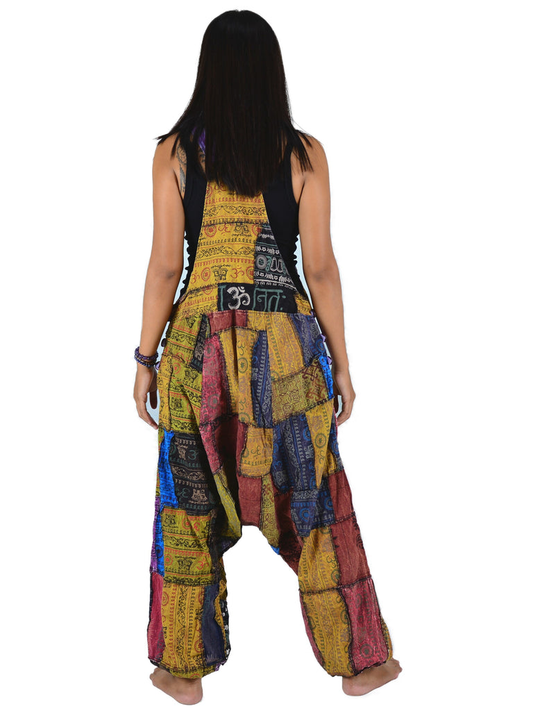 Jumpsuit Dungarees Overall Hippie Style Patchwork Women Men