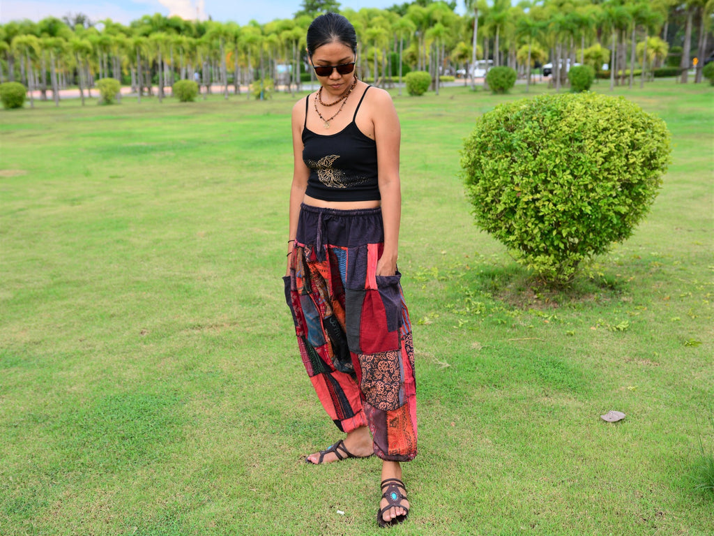 Hippie Goa Harem Pants Men Women Patchwork