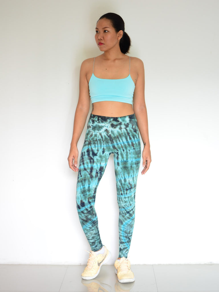 Tie Dye Leggings Yoga Pants Women Men soft and stretchy Light blue