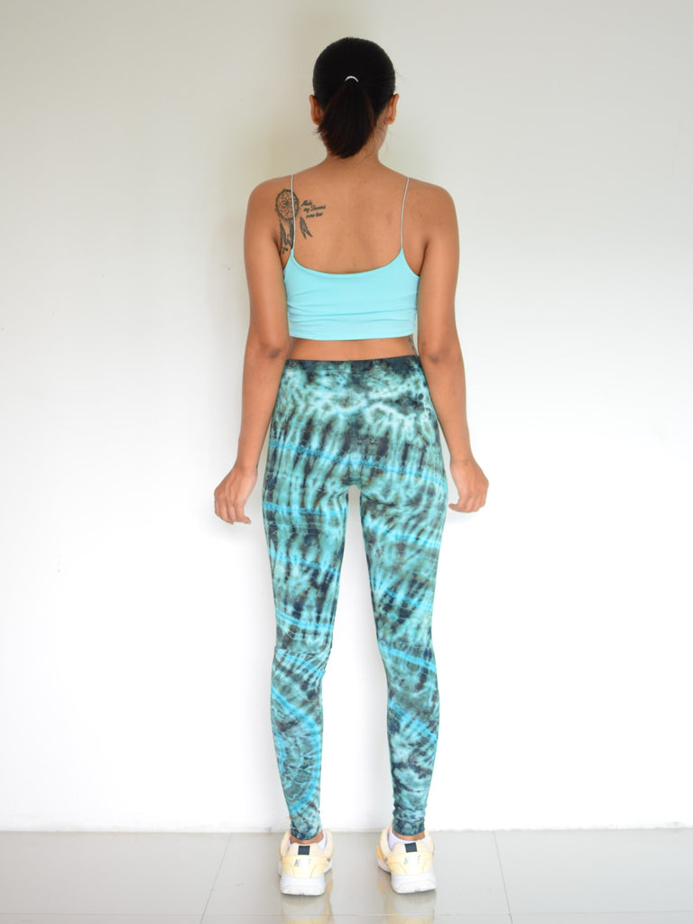 Tie Dye Leggings Yoga Pants Women Men soft and stretchy Light blue