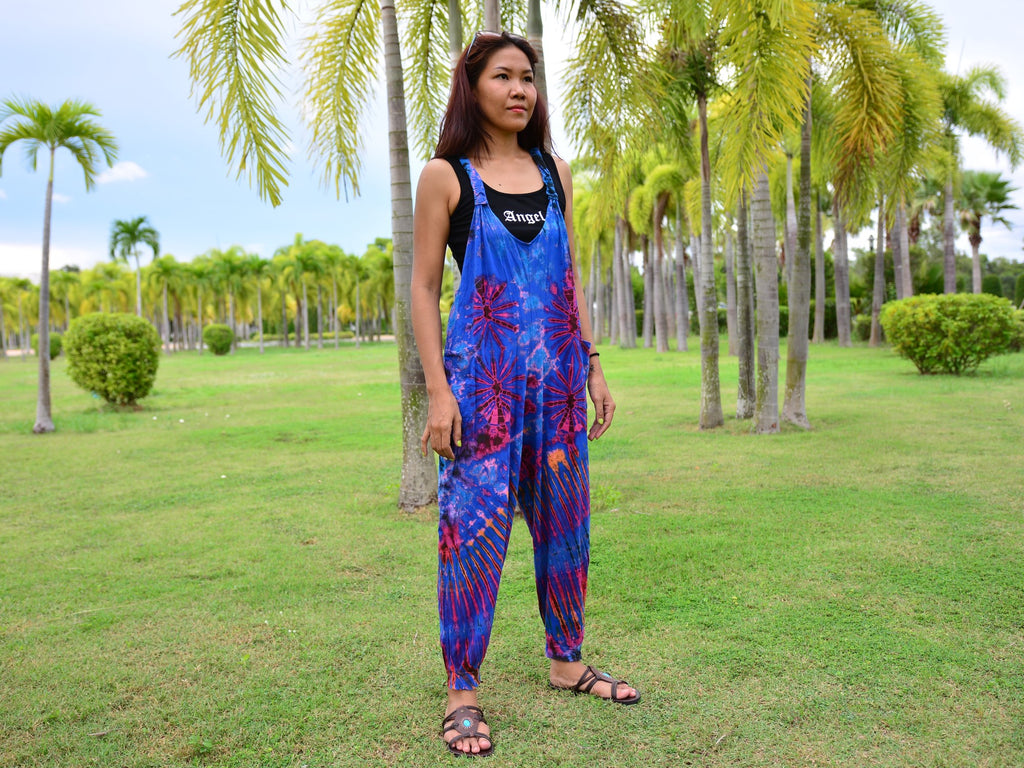 Tie Dye Jumpsuit Dungarees Overall Hippie Style for Women and Men