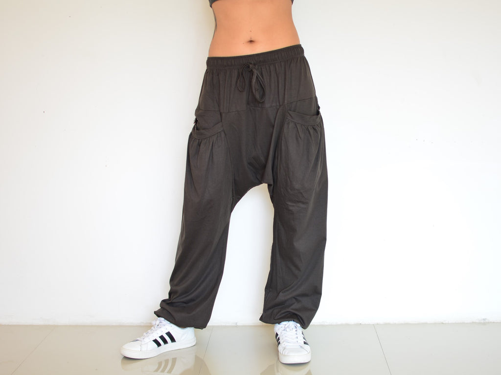 Harem Pants Lounge Pants Men Women Yoga Pants Brown