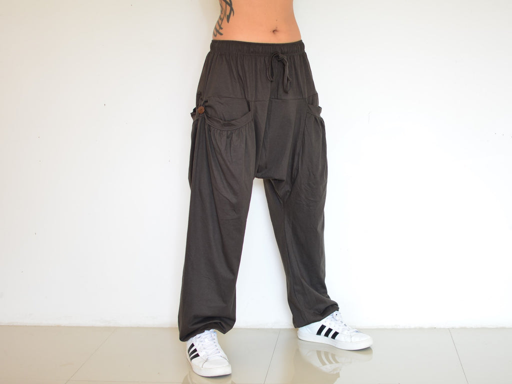 Harem Pants Lounge Pants Men Women Yoga Pants Brown