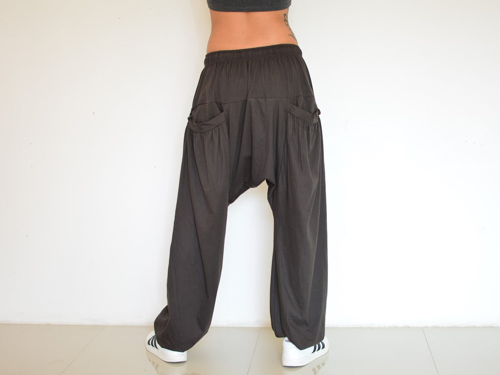 Harem Pants Lounge Pants Men Women Yoga Pants Brown