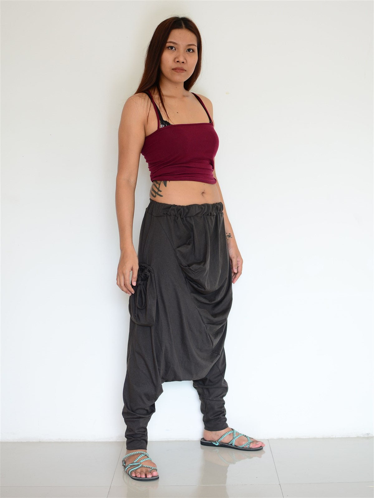 Harem Pants Yoga Pants Men Women Lounge Pants Low Crotch – Sakoonee