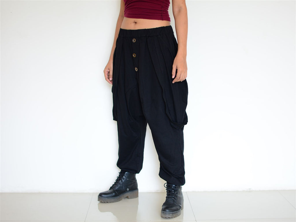 Harem Pants Yoga Pants Men Women Lounge Pants Black